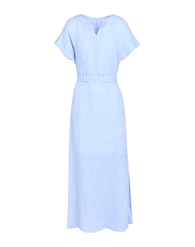 PESERICO Long dress Sky blue 100% Linen