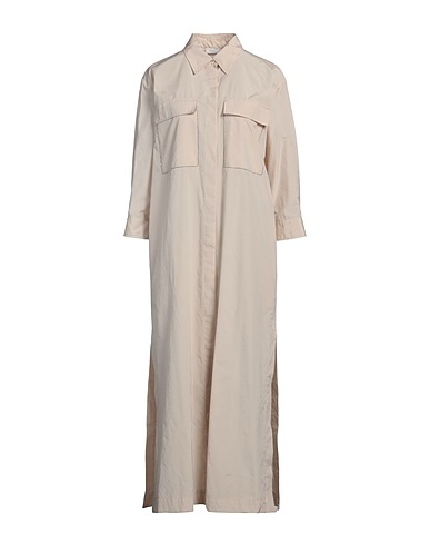PESERICO Long dress Beige 52% Cotton, 48% Polyester