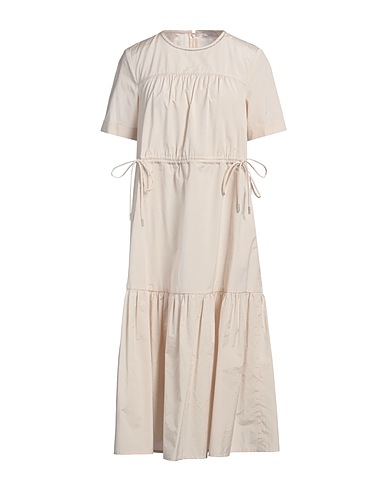 PESERICO Midi-Kleid Beige 52% Baumwolle, 48% Polyester