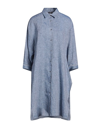 PESERICO Midi dress Navy blue 100% Linen