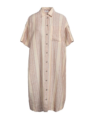 PESERICO Midi dress EASY Beige 100% Linen