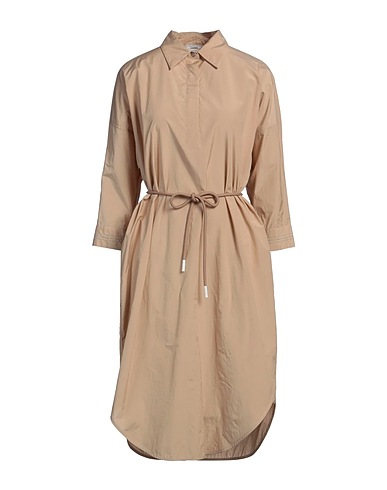 PESERICO Midi dress Beige 52% Cotton, 48% Polyester