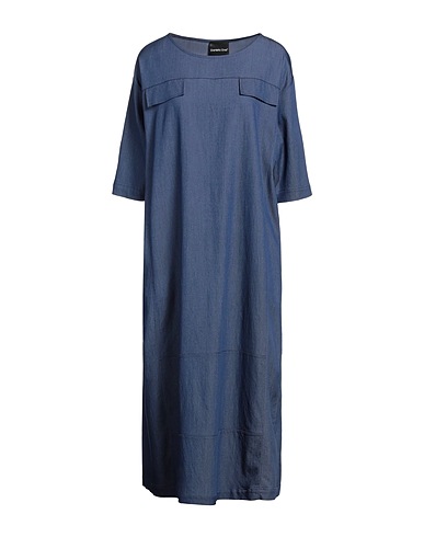 DANIELA DREI Midi dress Blue 95% Cotton, 5% Elastane