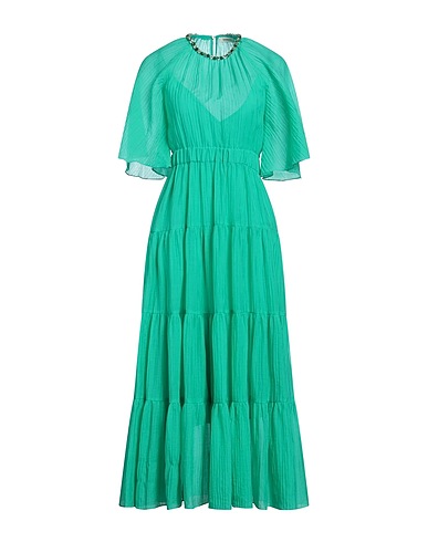 SANDRO Long dress Emerald green 73% Lyocell, 27% Polyamide