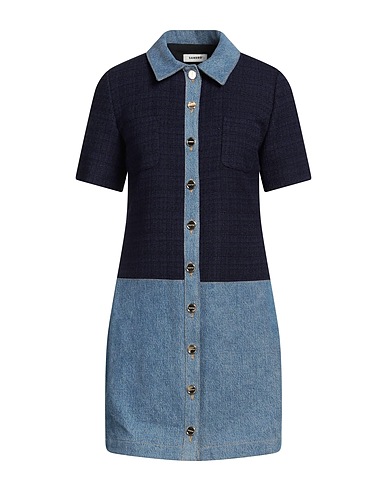 SANDRO Denim dress Midnight blue 49% Cotton, 25% Viscose, 20% Acrylic, 6% Polyamide