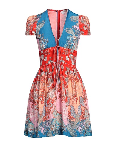 SANDRO Short dress Tomato red 67% Viscose, 33% Linen
