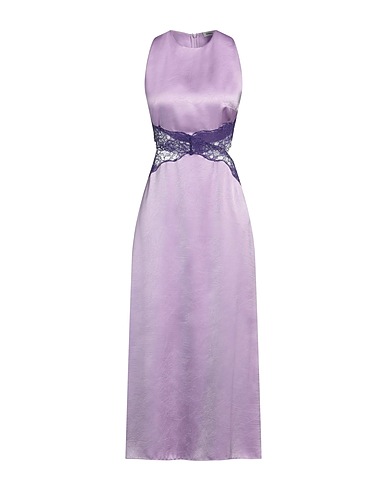 SANDRO Long dress Mauve 100% Polyester, Polyamide, Viscose