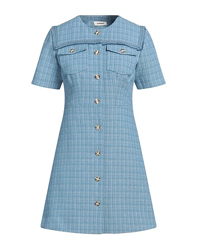 SANDRO Office dress Light blue 74% Cotton, 16% Acrylic, 6% Polyester, 4% Other Fibres