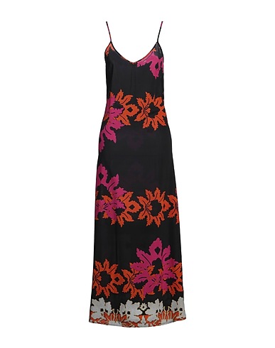 JADICTED Long dress Black 57% Viscose, 33% Silk, 10% Elastane