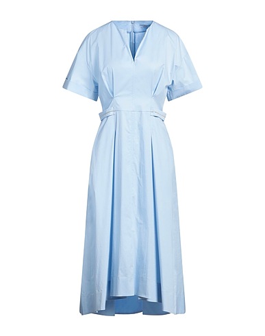 PESERICO Midi dress Sky blue 97% Cotton, 3% Elastane