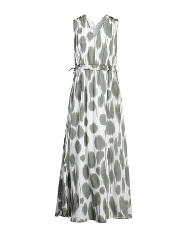 PESERICO Long dress Military green 100% Cotton