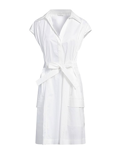 PESERICO Vestito chemisier Bianco 97% Cotone, 3% Elastan
