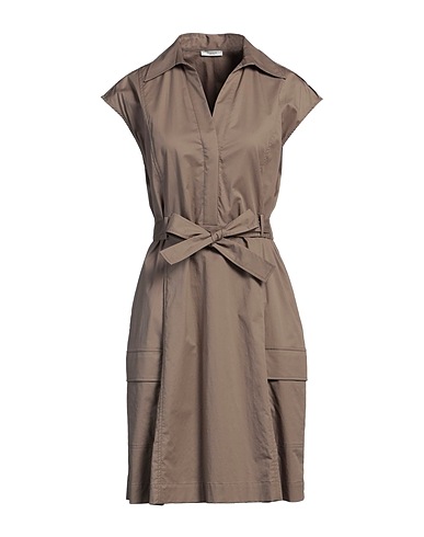 PESERICO Vestito chemisier Khaki 97% Cotone, 3% Elastan