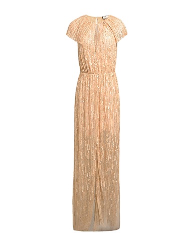 ELISABETTA FRANCHI Long dress RED CARPET Beige 100% Polyamide
