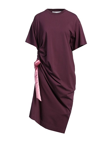 JW ANDERSON Midi dress Plum 92% Organic cotton, 8% Elastane