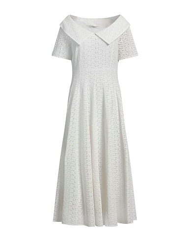 PHILOSOPHY di LORENZO SERAFINI Midi dress White 65% Polyester, 35% Cotton