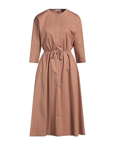PESERICO Midi dress Light brown 97% Cotton, 3% Elastane