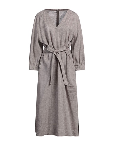 PESERICO Vestito midi Cioccolato 100% Lino