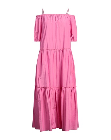PESERICO Vestito lungo Fucsia 52% Cotone, 48% Poliestere
