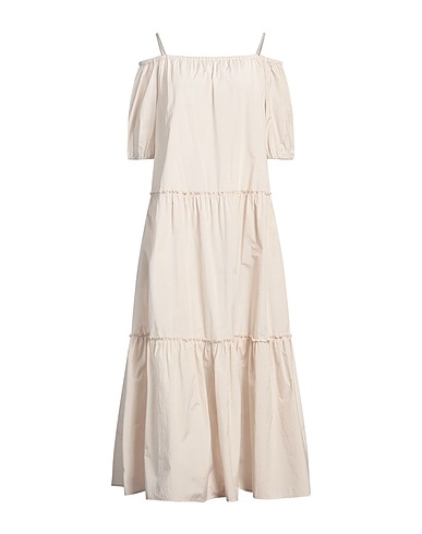 PESERICO Long dress Beige 52% Cotton, 48% Polyester