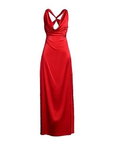 EMMA & GAIA Langes Kleid Rot 93% Seide, 7% Elastan
