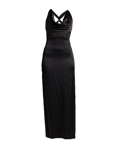 EMMA & GAIA Langes Kleid Schwarz 93% Seide, 7% Elastan