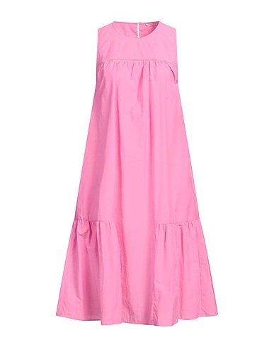 PESERICO Midi dress Fuchsia 52% Cotton, 48% Polyester
