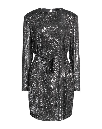 I HEART Robe à paillettes Plomb 95% Polyester, 5% Élasthanne