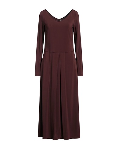 MAX MARA Midi dress LEISURE Dark brown 92% Viscose, 8% Elastane