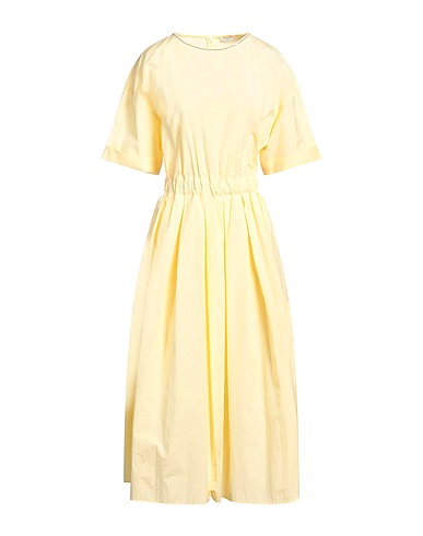 PESERICO Midi dress Yellow 52% Cotton, 48% Polyester