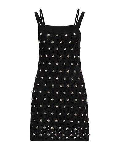 SANDRO Elegant dress Black 55% Viscose, 34% Polyamide, 11% Polyester, Copper, Zinc