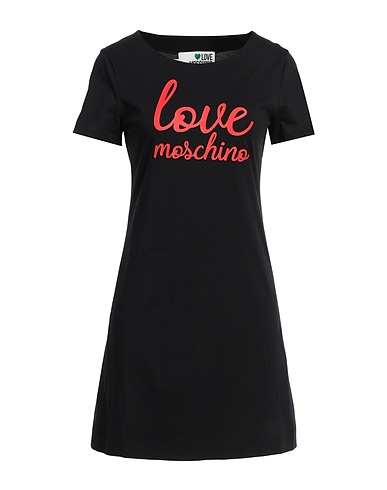 LOVE MOSCHINO Vestito corto Nero 100% Cotone