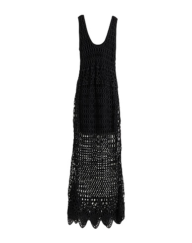 SANDRO Long dress Black 100% Viscose, Polyester