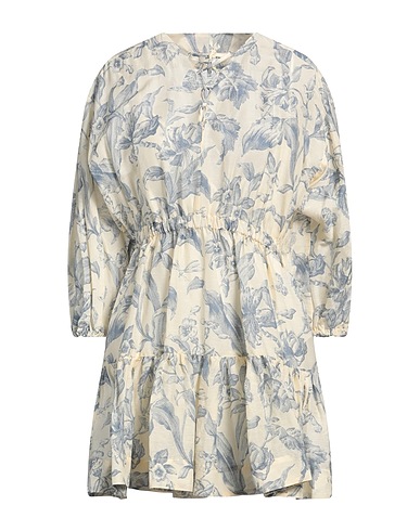 SANDRO Short dress Cream 57% Linen, 43% Viscose