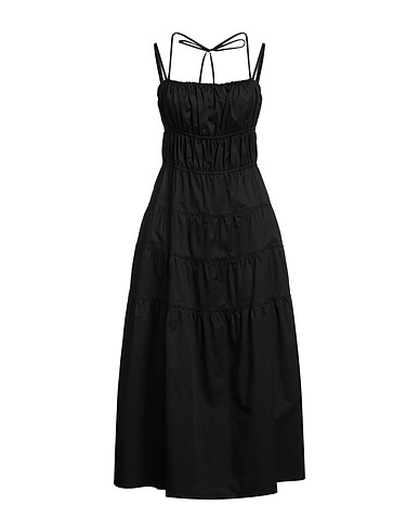 SANDRO Midi dress Black 97% Cotton, 3% Elastane
