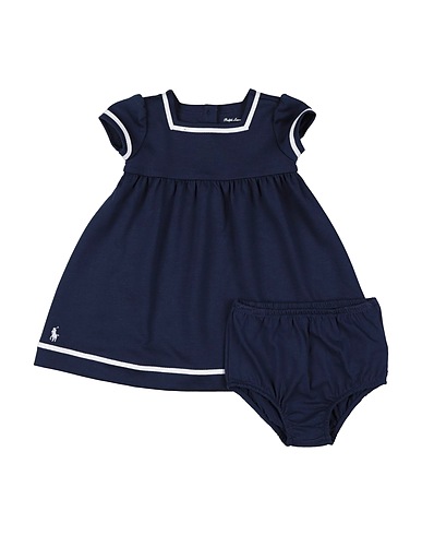 POLO RALPH LAUREN Babykleid STRIPED STRETCH PONTE DRESS & BLOOMER
 Marineblau 69% Polyester, 29% Viskose, 2% Elastan