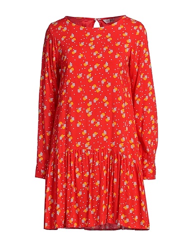 COMPAÑIA FANTASTICA Short dress Tomato red 100% Viscose