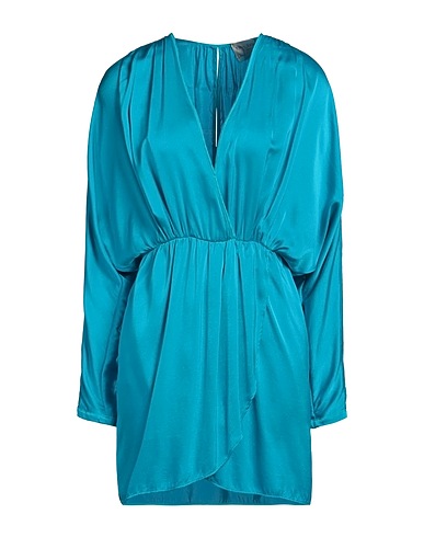 FORTE_FORTE Short dress Azure 96% Silk, 4% Elastane
