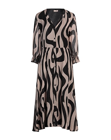LIU •JO Midi dress Taupe 98% Viscose, 2% Polyester