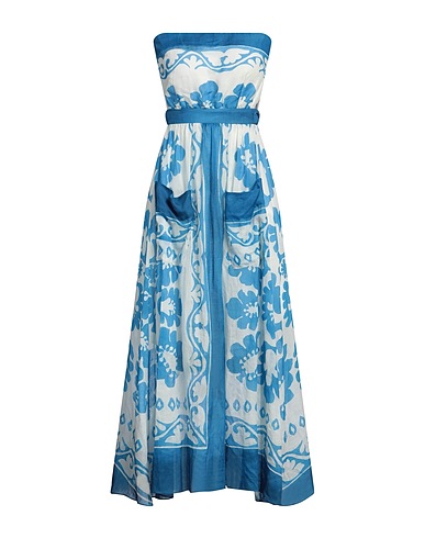 SANDRO Midi dress Azure 100% Ramie