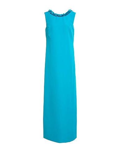P.A.R.O.S.H. Long dress Deep teal 93% Polyester, 7% Elastane, PVC - Polyvinyl chloride, Glass