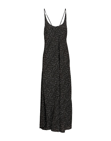 MASNADA Vestito lungo Nero 50% Lino, 50% Viscosa