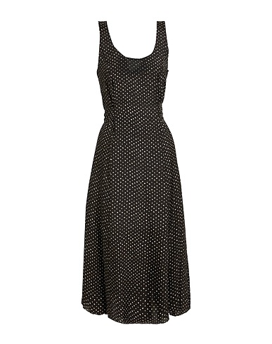 MASNADA Midi dress Black 50% Linen, 50% Viscose