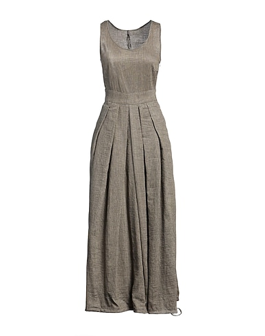 MASNADA Midi dress Beige 50% Linen, 50% Viscose