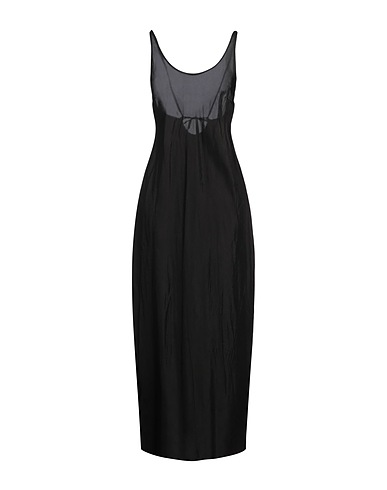 MASNADA Long dress Black 50% Linen, 50% Viscose