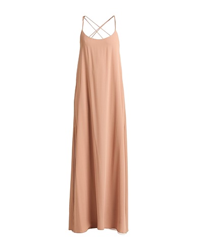 STELIOS KOUDOUNARIS Long dress Camel 46% Rayon, 32% Viscose, 22% PES
