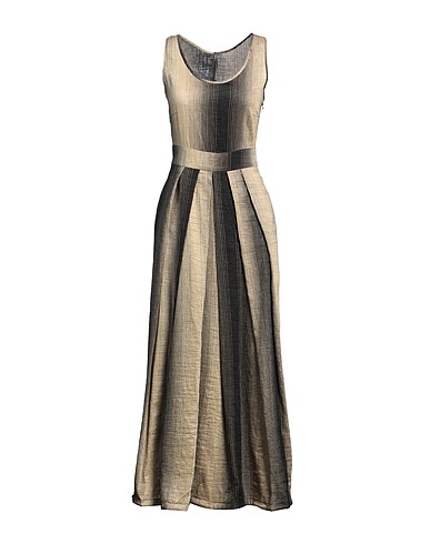 MASNADA Midi-Kleid Beige 50% Leinen, 50% Viskose