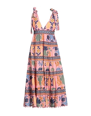 FARM RIO Midi dress Pink 100% Cotton