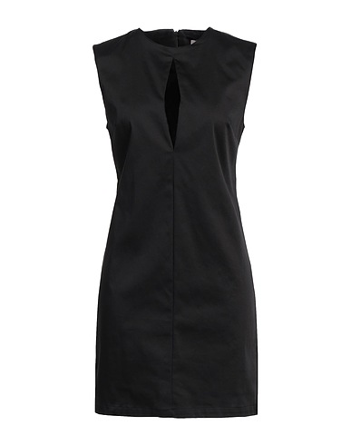 MARIUCCIA Office dress Black 98% Cotton, 2% Elastane