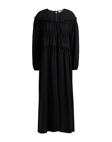 EDITED Midi dress Black 88% EcoVero™ viscose, 12% Polyamide